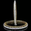 22ctw Round Cut Two Tone Filigree Vintage Bangle