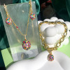 4ctw Multicolor Sapphire Paved Rainbow Egg Charm Bracelet
