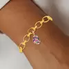 4ctw Multicolor Sapphire Paved Rainbow Egg Charm Bracelet