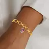 4ctw Multicolor Sapphire Paved Rainbow Egg Charm Bracelet
