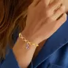4ctw Multicolor Sapphire Paved Rainbow Egg Charm Bracelet
