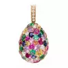 4ctw Multicolor Sapphire Paved Rainbow Egg Charm Bracelet