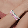 14ctw Round and Baguette Cut Intertwined Infinity Bracelet