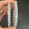 42ctw Round Cut White Sapphire Hollow Vintage Statement Bangle