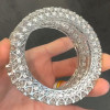 42ctw Round Cut White Sapphire Hollow Vintage Statement Bangle