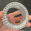 42ctw Round Cut White Sapphire Hollow Vintage Statement Bangle