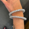 42ctw Round Cut White Sapphire Hollow Vintage Statement Bangle
