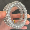 42ctw Round Cut White Sapphire Hollow Vintage Statement Bangle