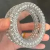 42ctw Round Cut White Sapphire Hollow Vintage Statement Bangle