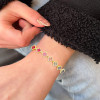 16ctw Round Cut Multicolor Sapphire Rainbow Clover Bracelet