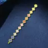 16ctw Round Cut Multicolor Sapphire Rainbow Clover Bracelet