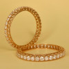 40ctw Round Cut Hollow Rose Gold Tone Bangle