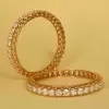 40ctw Round Cut Hollow Rose Gold Tone Bangle