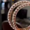 40ctw Round Cut Hollow Rose Gold Tone Bangle