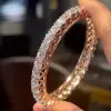 40ctw Round Cut Hollow Rose Gold Tone Bangle