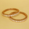 40ctw Round Cut Hollow Rose Gold Tone Bangle
