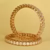 40ctw Round Cut Hollow Rose Gold Tone Bangle