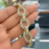 20ctw Round and Baguette Cut Link Bracelet