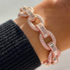 20ctw Round and Baguette Cut Link Bracelet