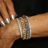 39ctw Round Cut Multicolor Sapphire Rainbow Bracelet