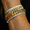 39ctw Round Cut Multicolor Sapphire Rainbow Bracelet