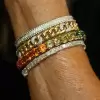 39ctw Round Cut Multicolor Sapphire Rainbow Bracelet