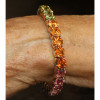 39ctw Round Cut Multicolor Sapphire Rainbow Bracelet
