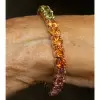 39ctw Round Cut Multicolor Sapphire Rainbow Bracelet