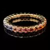 39ctw Round Cut Multicolor Sapphire Rainbow Bracelet