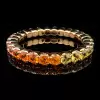 39ctw Round Cut Multicolor Sapphire Rainbow Bracelet
