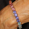39ctw Round Cut Multicolor Sapphire Rainbow Bracelet