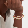 20ctw Princess Cut Rainbow Sapphire Large Link Statement Bracelet