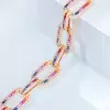 20ctw Princess Cut Rainbow Sapphire Large Link Statement Bracelet