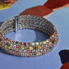 50ctw Round Cut Multicolor Five-row Statement Bracelet