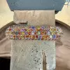 50ctw Round Cut Multicolor Five-row Statement Bracelet