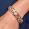 50ctw Round Cut Multicolor Five-row Statement Bracelet