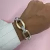 2ctw White Sapphire Paved Two Tone Bold Link Bracelet