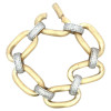 2ctw White Sapphire Paved Two Tone Bold Link Bracelet
