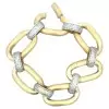 2ctw White Sapphire Paved Two Tone Bold Link Bracelet