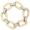 2ctw White Sapphire Paved Two Tone Bold Link Bracelet