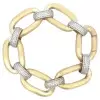 2ctw White Sapphire Paved Two Tone Bold Link Bracelet