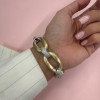2ctw White Sapphire Paved Two Tone Bold Link Bracelet