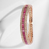 12ctw Baguette Cut Multicolor Sapphire Stackable Bracelet