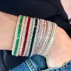 12ctw Baguette Cut Multicolor Sapphire Stackable Bracelet