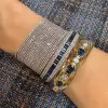 12ctw Baguette Cut Multicolor Sapphire Stackable Bracelet