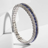 12ctw Baguette Cut Multicolor Sapphire Stackable Bracelet