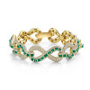 15ctw White Sapphire and Baguette Cut Emerald Infinity Bracelet