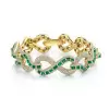 15ctw White Sapphire and Baguette Cut Emerald Infinity Bracelet