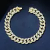 5ctw Baguette Cut White Sapphire Cuban Link Bracelet