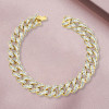 5ctw Baguette Cut White Sapphire Cuban Link Bracelet